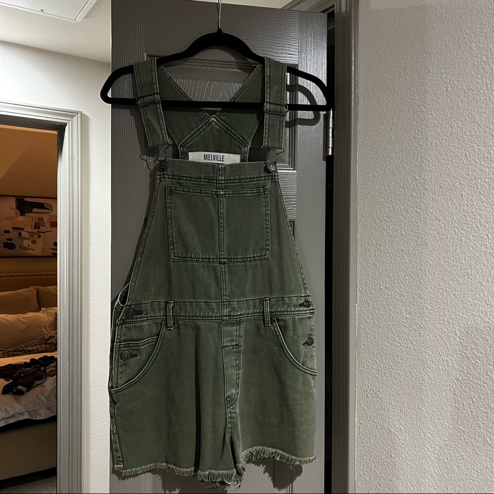 Brandy Melville Olive Green Denim Overall